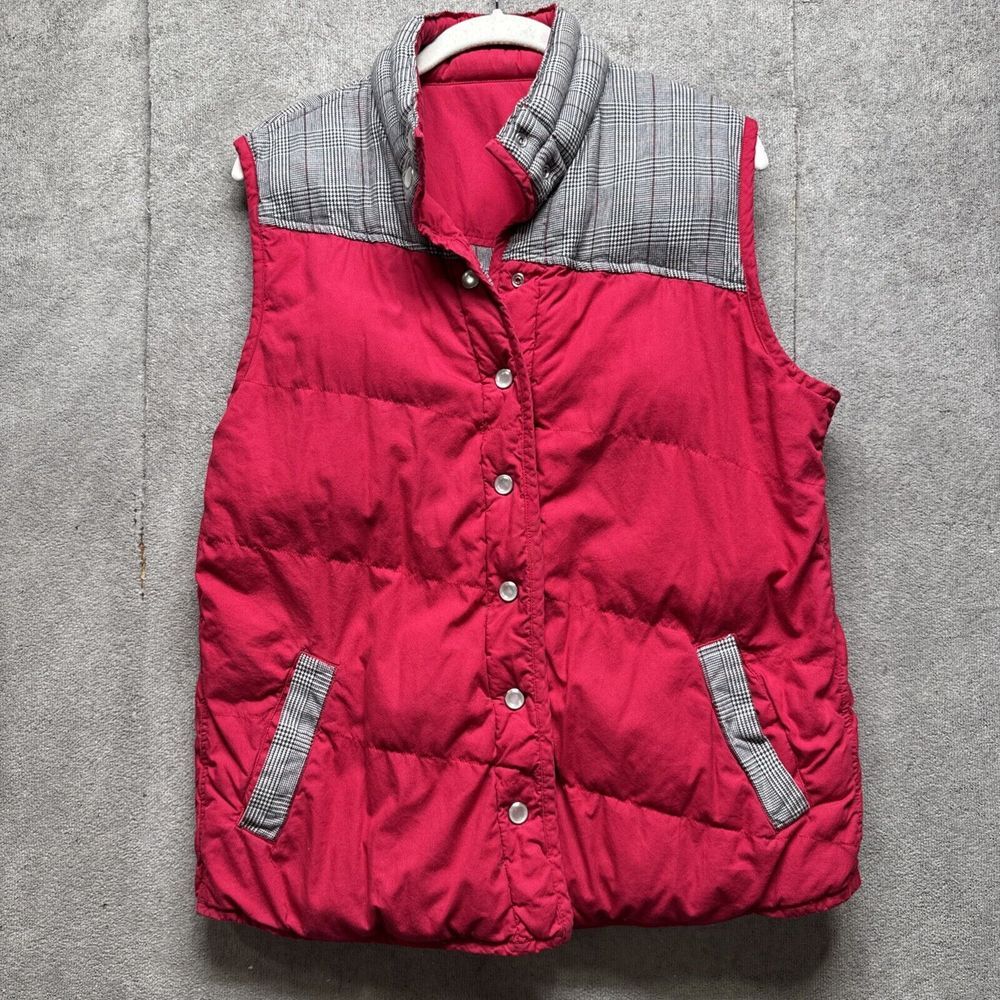 Kavu Reversible Vest Womens Medium Red Reversible Herringbone Gorpcore‎ Granola